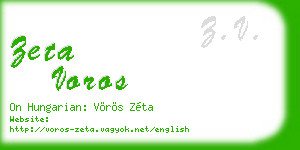 zeta voros business card